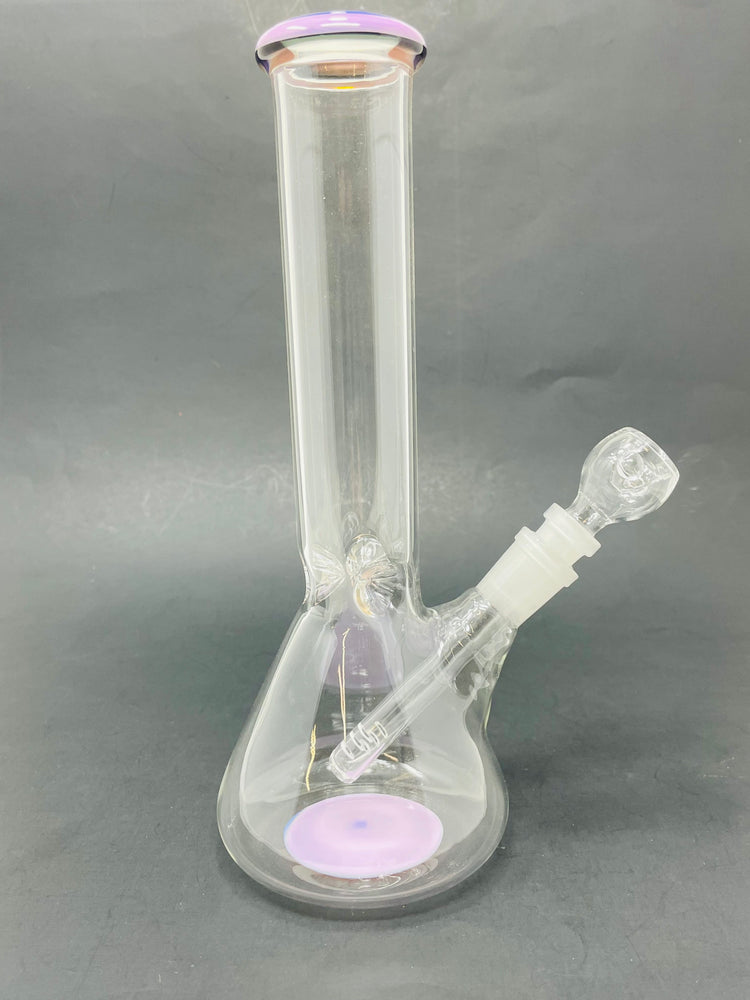 10" Milky Pink Middle Accent Beaker Bong
