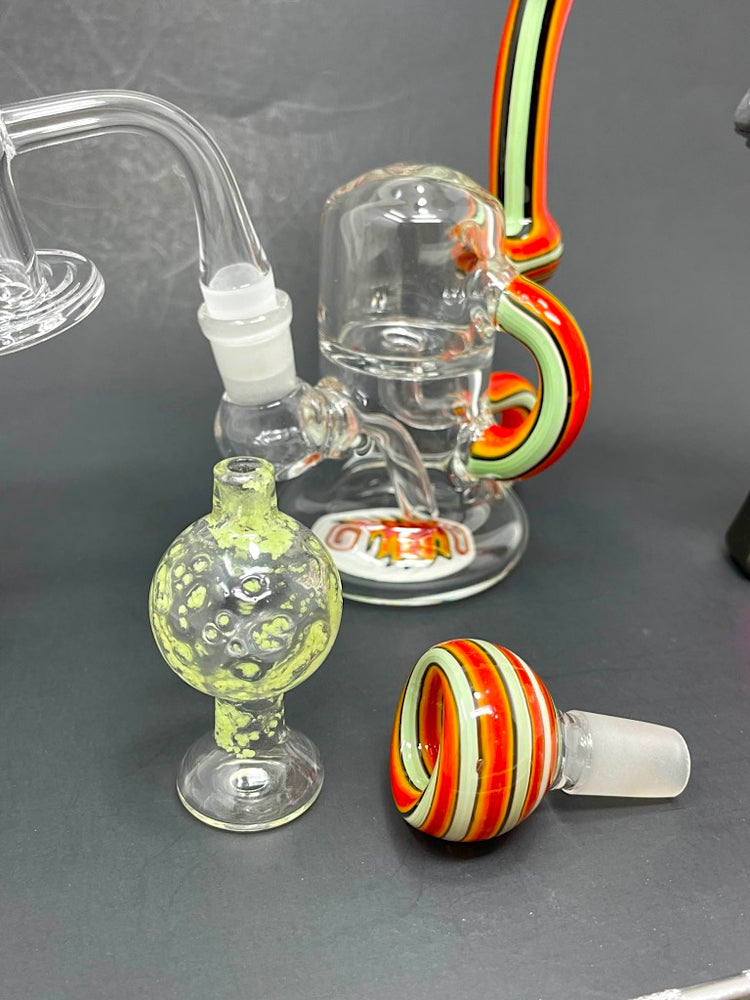 Green Cloud Recycler  Dab Rig Combo Set