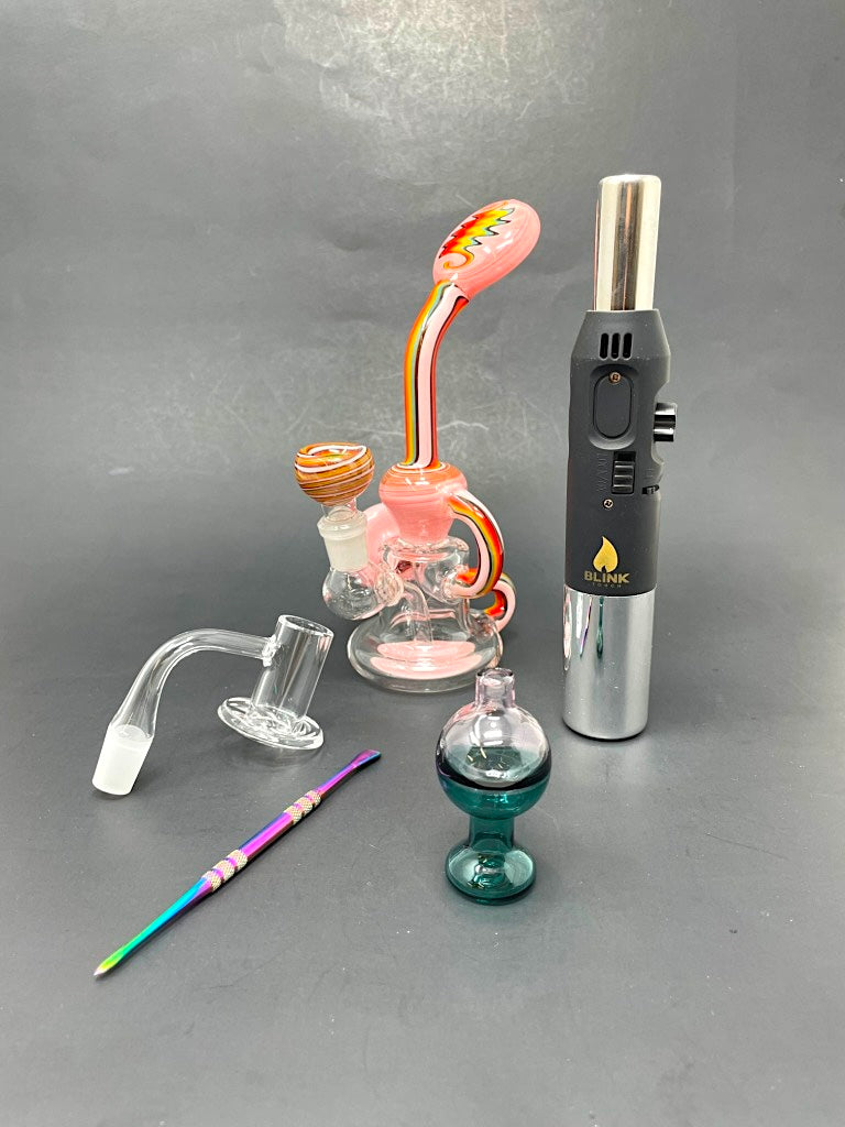 Candy Rainbow Recycler Dab Rig Combo Set