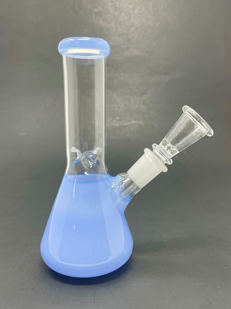 6" Milky Blue Beaker Bong w/ Ice Catcher
