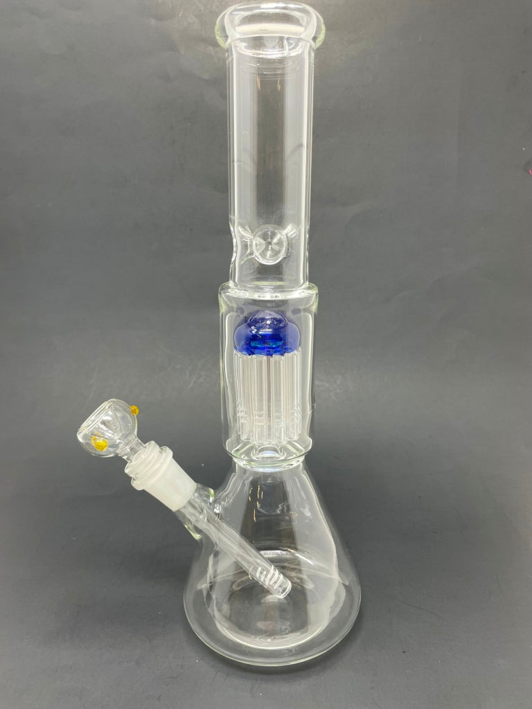 12" Blue Jellyfish Tree Percolator Beaker Bong w/ Ice Catcher