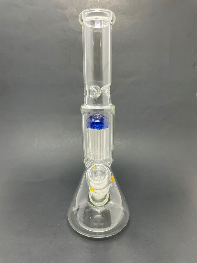 12" Blue Jellyfish Tree Percolator Beaker Bong w/ Ice Catcher