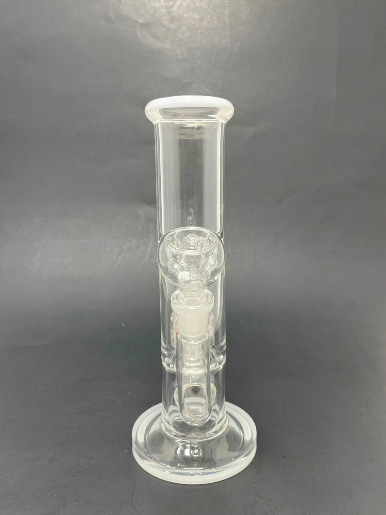 8" White Straight Shooter w/ Single Percolator + Ice Catcher