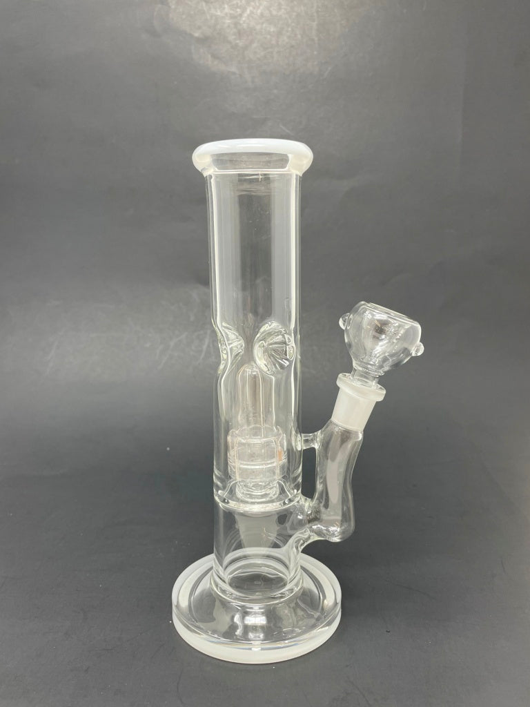 8" White Straight Shooter w/ Single Percolator + Ice Catcher