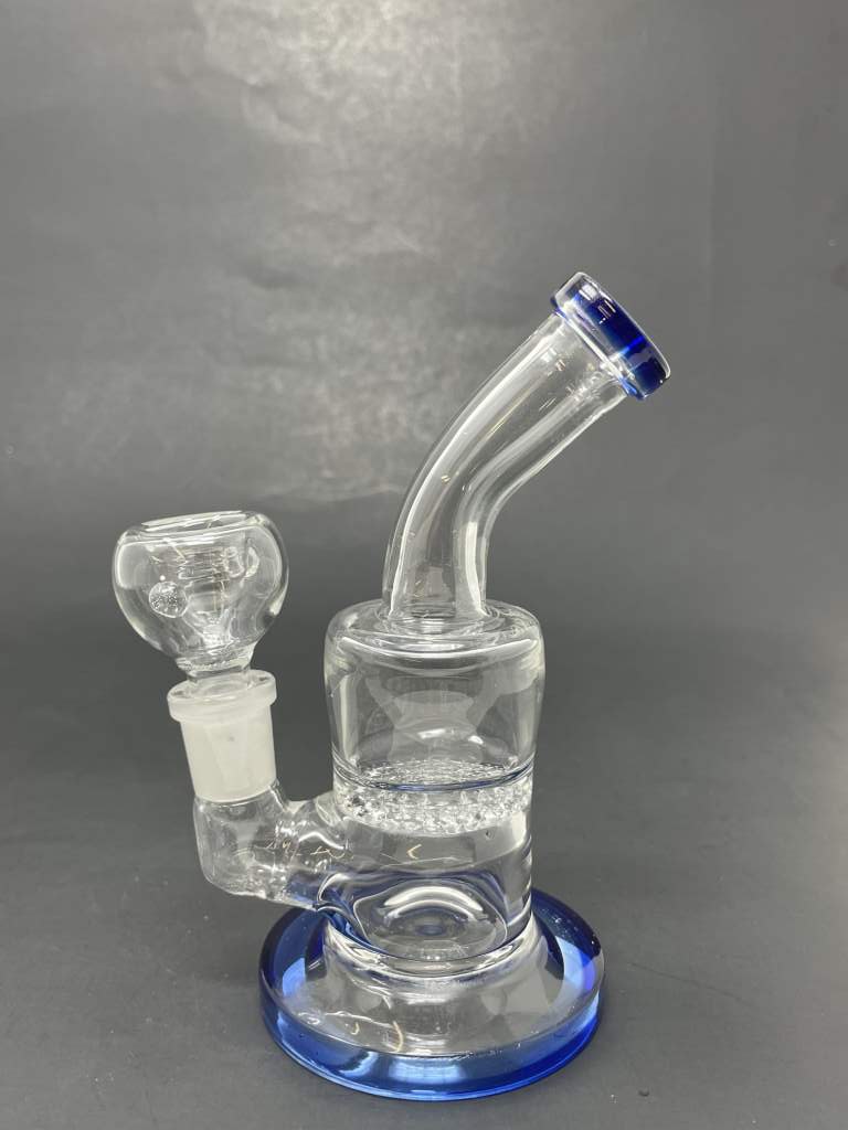 5" Blue Honeycomb Shower Bend Bong