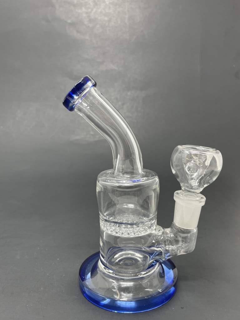 5" Blue Honeycomb Shower Bend Bong