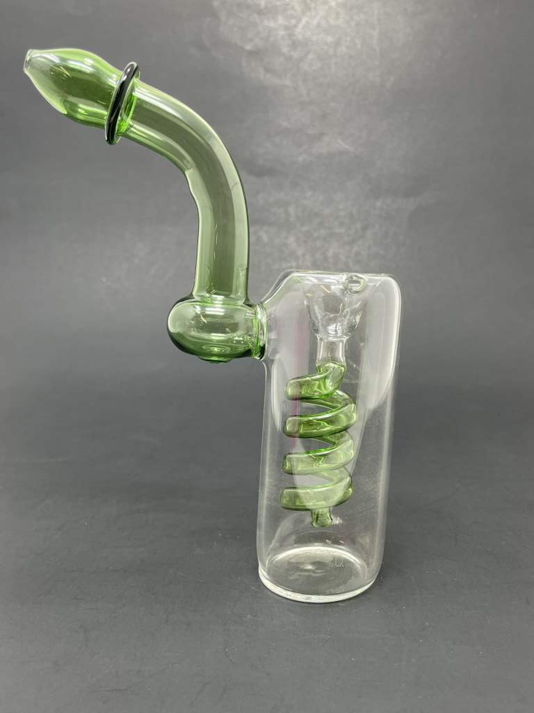 7" Spiral Green Sherlock Bubbler
