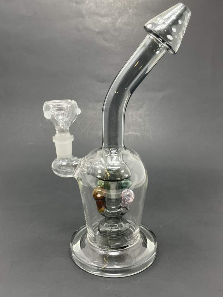 9" Black Premium Mushroom Shower Bend Bong