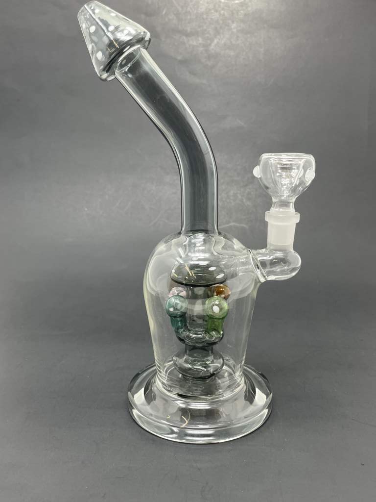 9" Black Premium Mushroom Shower Bend Bong