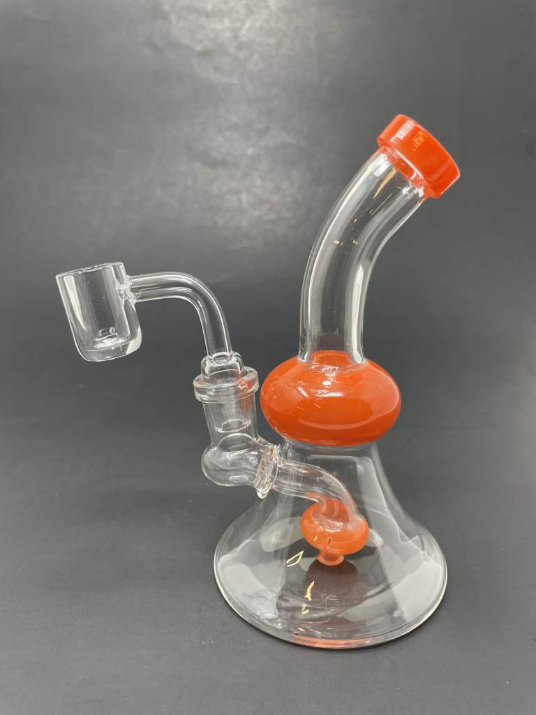 5.5" Orange Shower Bend Dab Rig StonedGenie.com