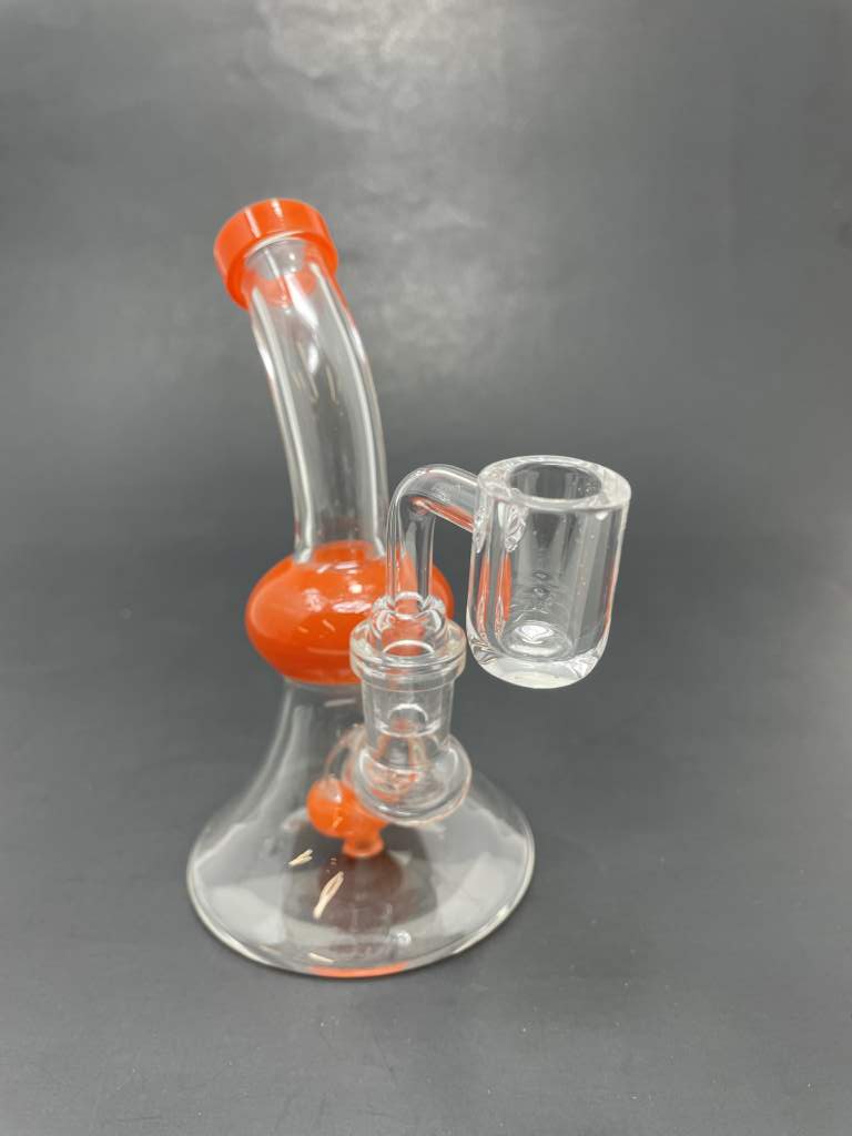 5.5" Orange Shower Bend Dab Rig StonedGenie.com