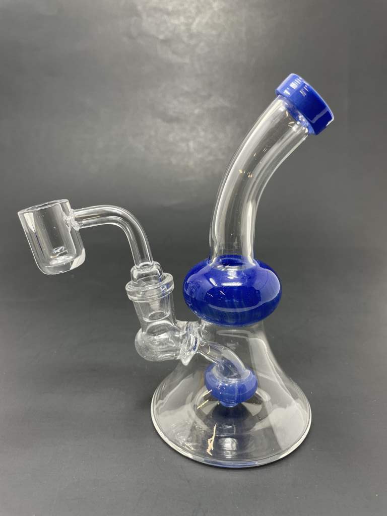 5.5" Blue Shower Bend Dab Rig StonedGenie.com