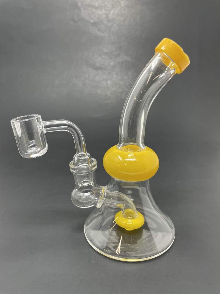 5.5" Yellow Shower Bend Dab Rig