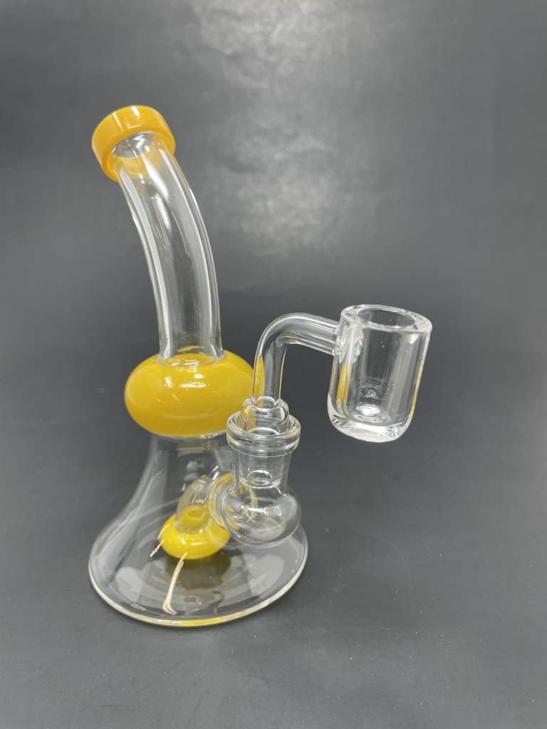 5.5" Yellow Shower Bend Dab Rig