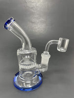 5" Blue Honeycomb Shower Bend Dab Rig