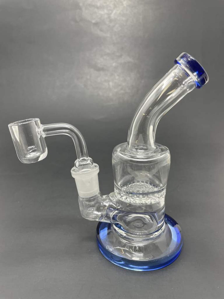 5" Blue Honeycomb Shower Bend Dab Rig
