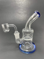 5" Blue Honeycomb Shower Bend Dab Rig