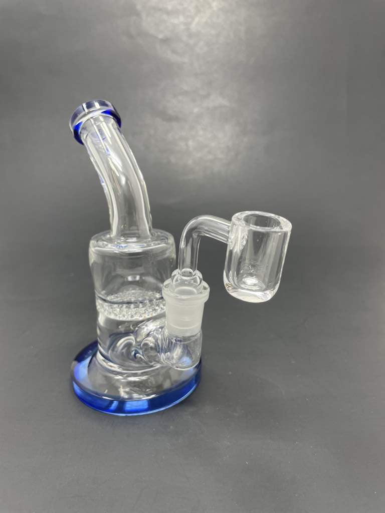 5" Blue Honeycomb Shower Bend Dab Rig