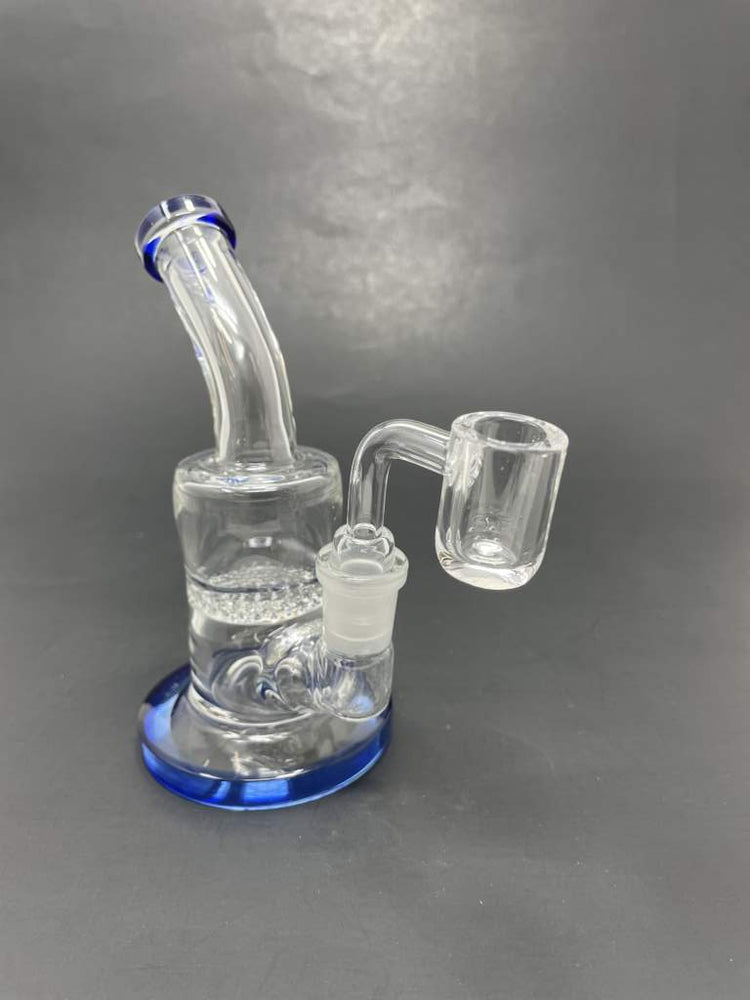 5" Blue Honeycomb Shower Bend Dab Rig