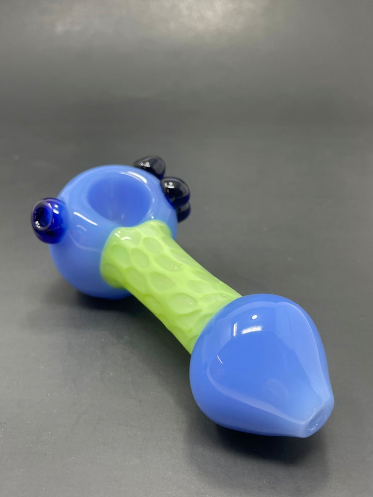 5" Neon Green Scales Glass Pipe