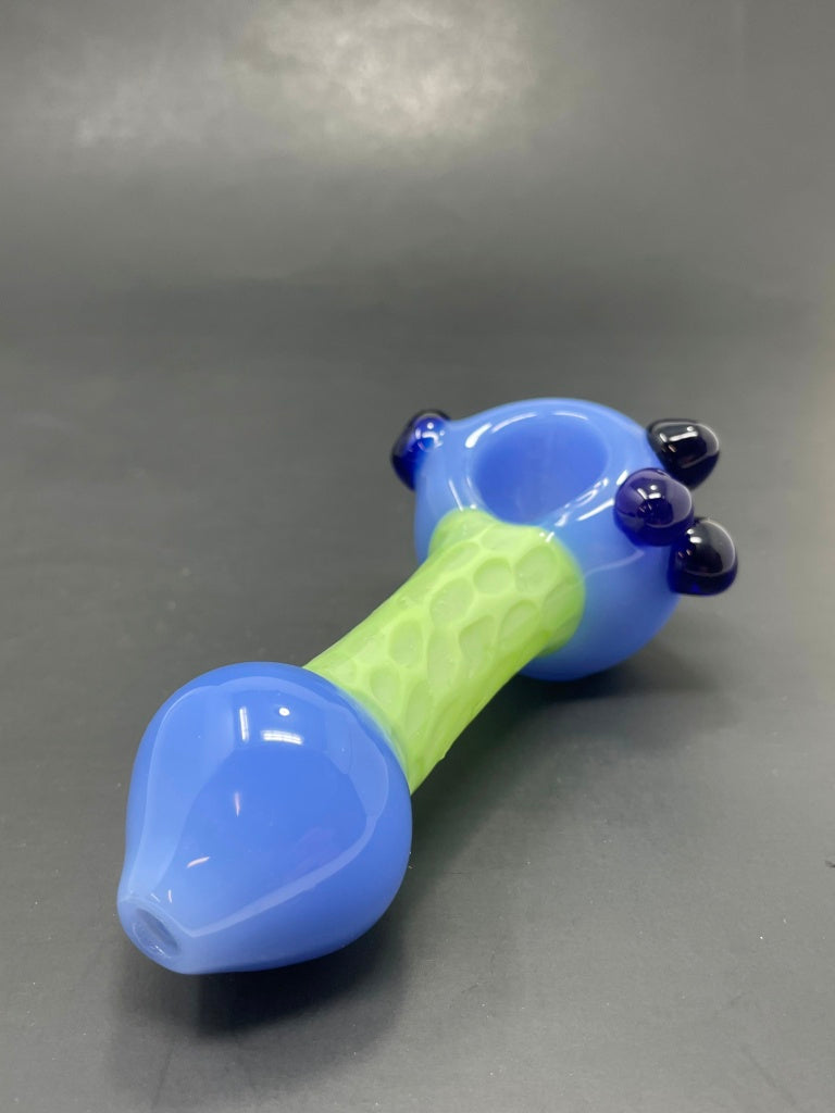 5" Neon Green Scales Glass Pipe