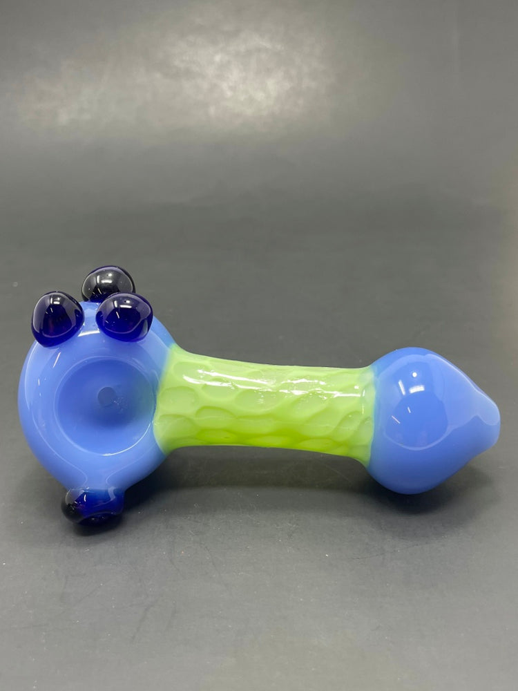 5" Neon Green Scales Glass Pipe