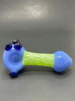 5" Neon Green Scales Glass Pipe