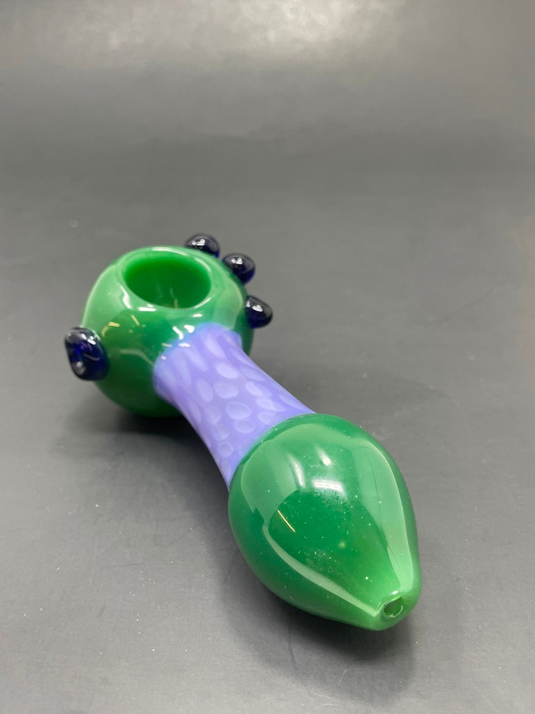 5" Purple/Green Scales Glass Pipe