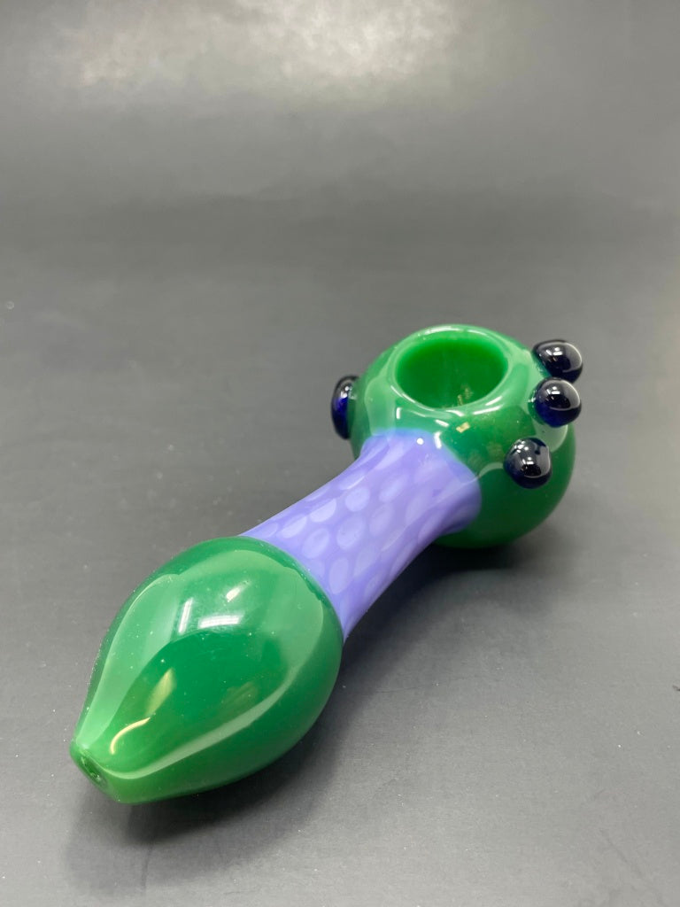 5" Purple/Green Scales Glass Pipe