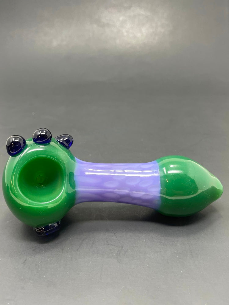 5" Purple/Green Scales Glass Pipe