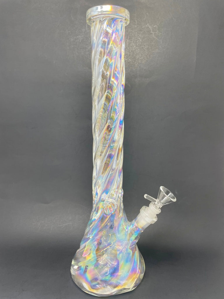 16" All Twisted Iridescent Beaker Bong