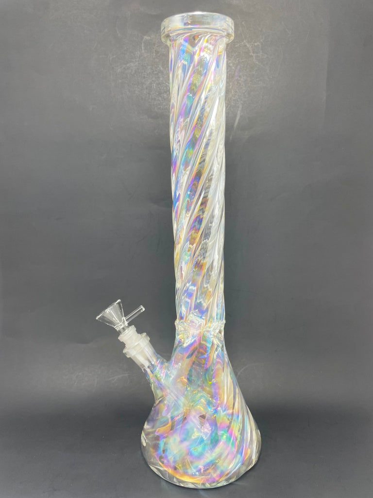 16" All Twisted Iridescent Beaker Bong