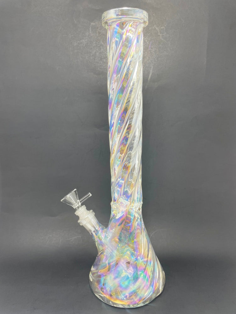 16" All Twisted Iridescent Beaker Bong
