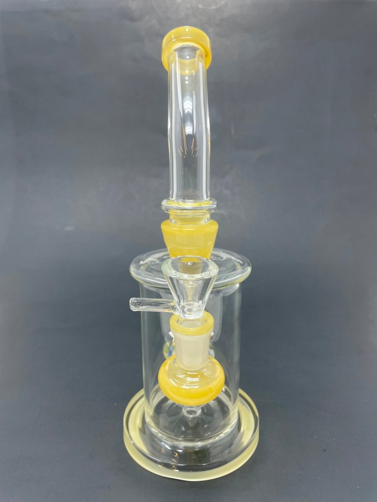 9" Yellow Mushroom Percolator Bong