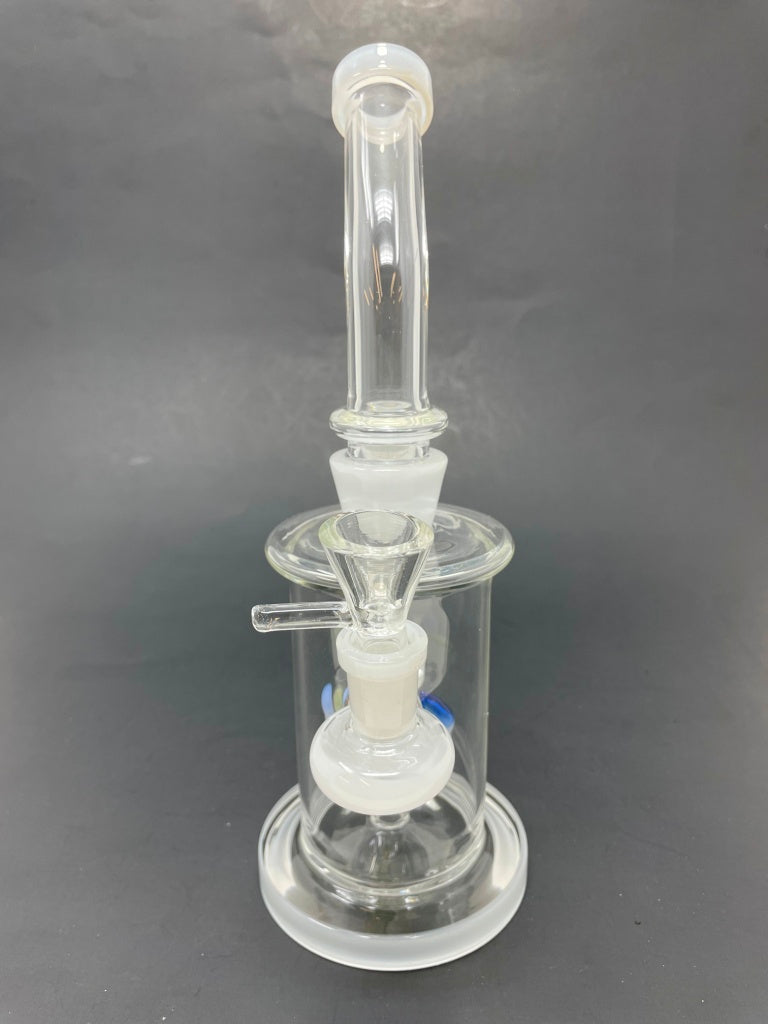 9" White Mushroom Percolator Bong