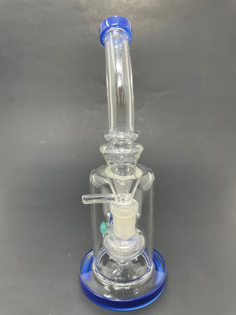 9" Blue Mushroom Percolator Bong