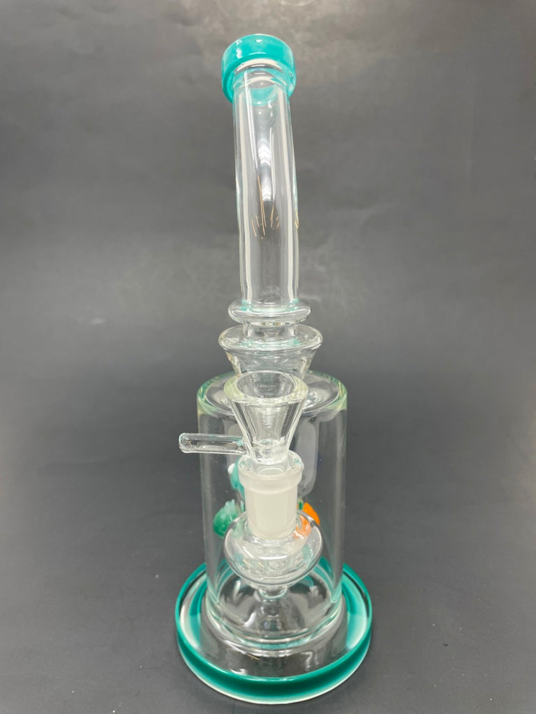 9" Aqua Mushroom Percolator Bong