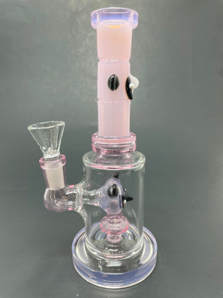 8" Pink Panda Straight Percolator Bong