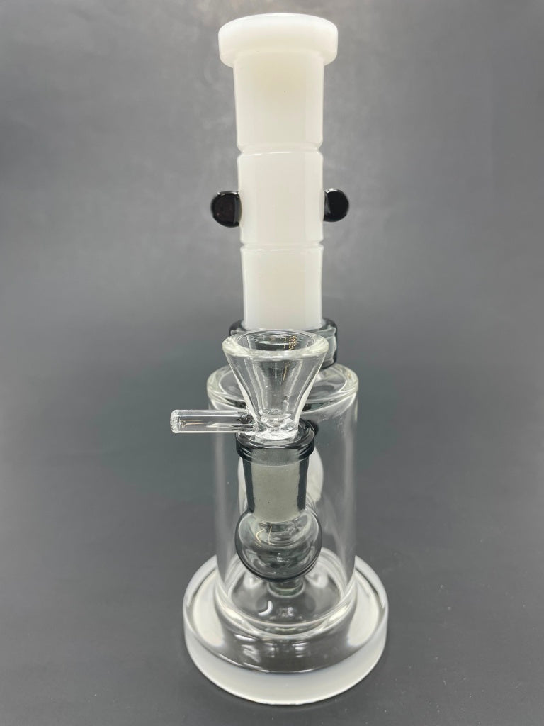 8" White Panda Straight Percolator Bong