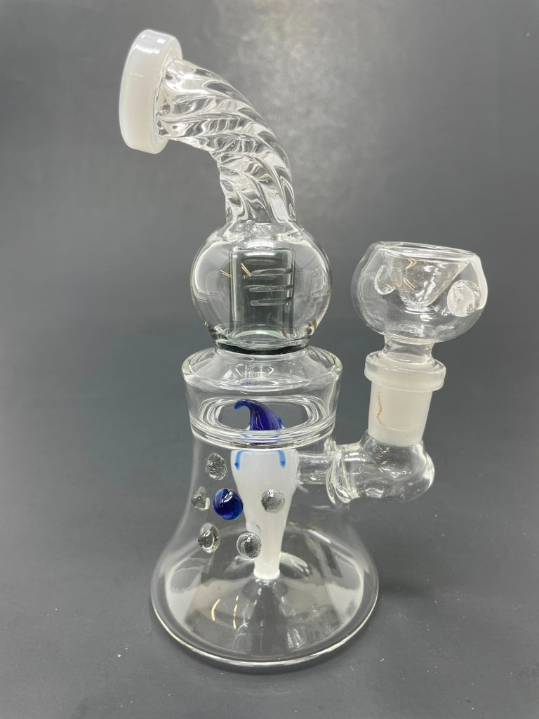 6" White Chili Pepper Shower Bend Bong