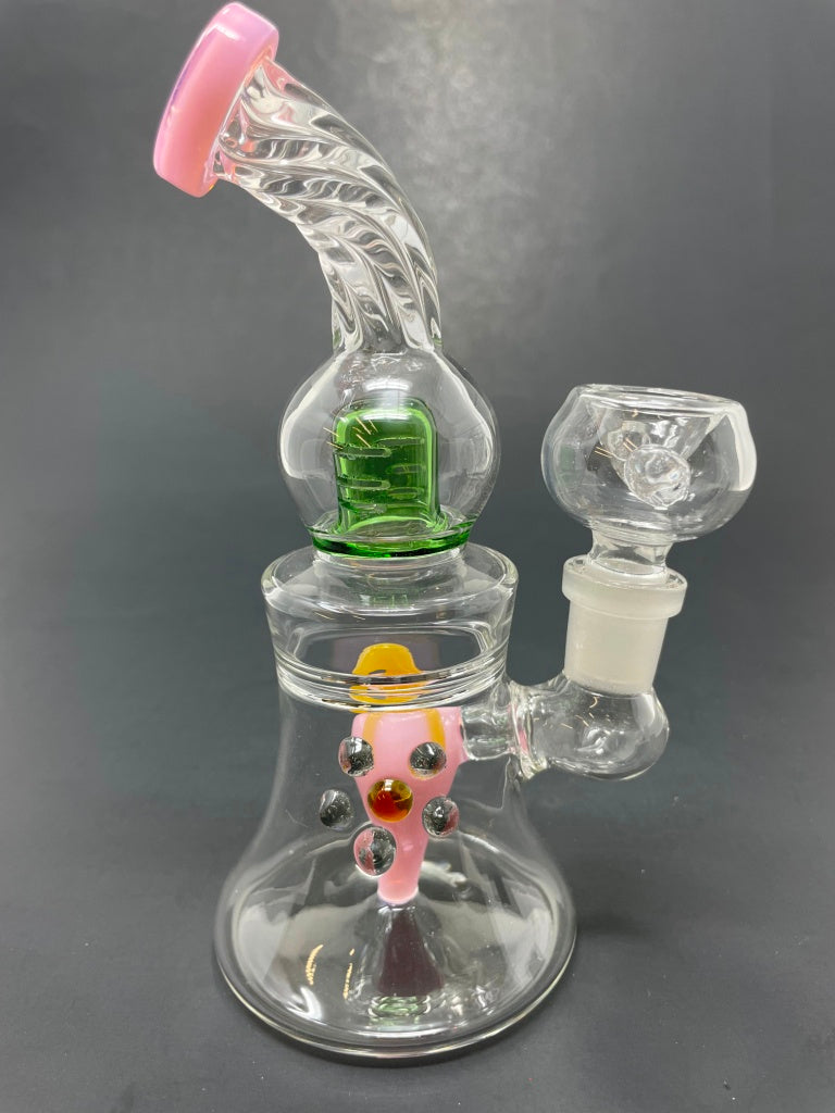 6" Pink Chili Pepper Shower Bend Bong
