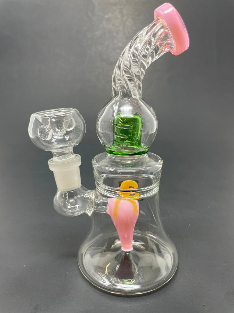 6" Pink Chili Pepper Shower Bend Bong