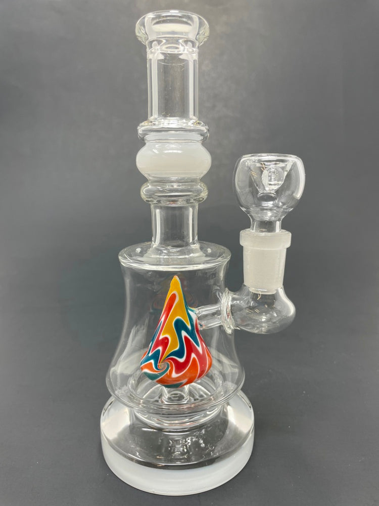 7" White Single Mountain Percolator Bong