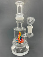 7" White Single Mountain Percolator Bong