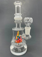 7" White Single Mountain Percolator Bong