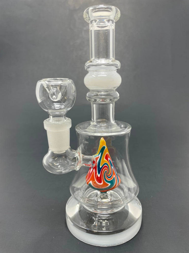7" White Single Mountain Percolator Bong