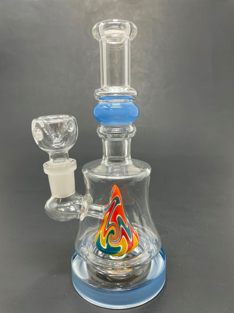 7" Milky Blue Single Mountain Percolator Bong