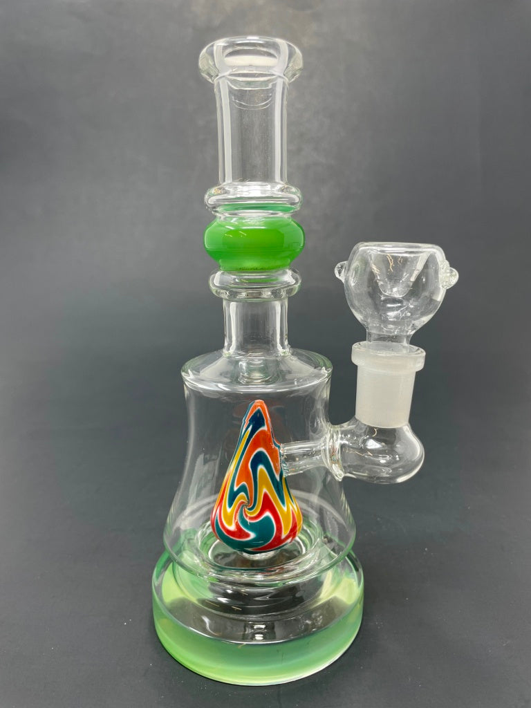 7" Green Single Mountain Percolator Bong