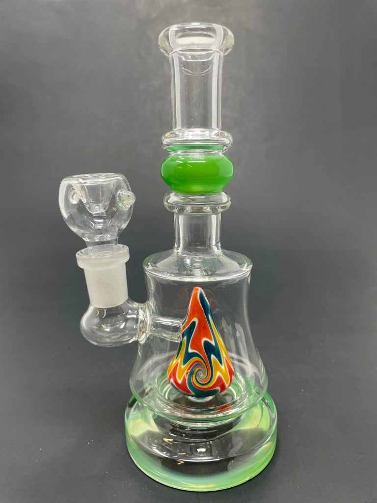 7" Green Single Mountain Percolator Bong
