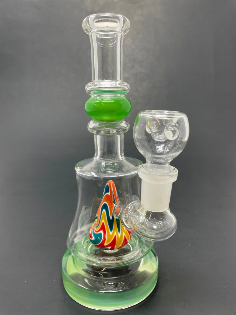 7" Green Single Mountain Percolator Bong